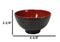 Set Of 6 Red And Black Round Appetizer Soup Salad Rice Melamine Bowls 4.5"D