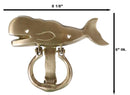 Nautical Marine Brass Metal Golden Sperm Whale Fish Door Knocker Sculpture
