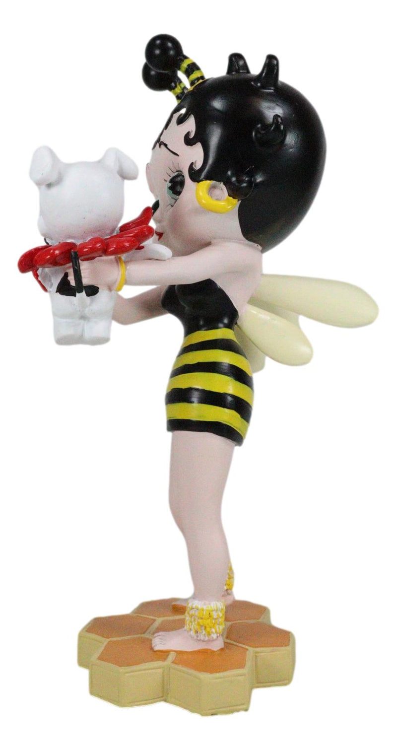 Honey Bee Bumblebee Betty Boop With Pudgy Dog Red Ribbon Novelty Figurine