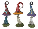 Enchanted Fairy Garden 9.5"H Spotted Toadstool Mushrooms Figurine Set of 3