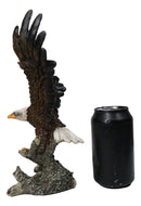 Large Bald Eagle Figurine with Outstretched Wings Taking Flight from Tree Branch