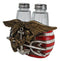 US Navy Sailor Eagle Anchor Trident Emblem And Flag Salt Pepper Shakers Holder