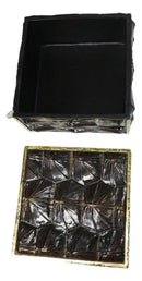 Faux Turtle Shell Print With Gold Trim Small Jewelry Trinket Box Figurine 5" L