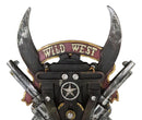 Rustic Western Texas Wild West Longhorns Dual Revolver Pistols Wall Plaque