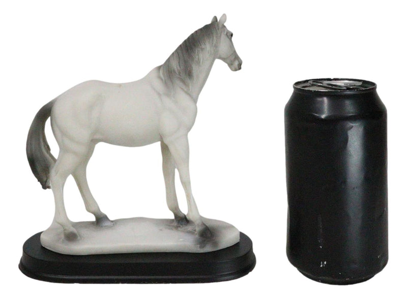 Equine Rare Breed Camarillo White Horse Steed Model Figurine On Base 6.25"L