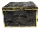 Faux Turtle Shell Print With Gold Trim Small Jewelry Trinket Box Figurine 5" L