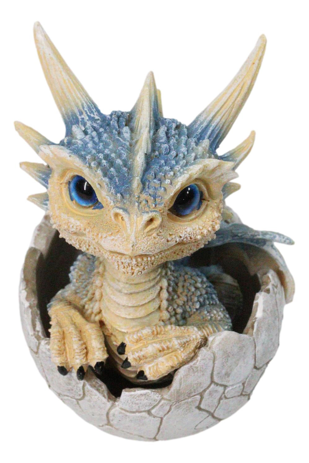 Ebros Pastel Blue Dragon Hatchling in Cracked Egg Fantasy Figurine, 4.5"