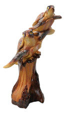 Ocean Marine Sea Turtle Mother and Hatchling Figurine Faux Wood Carved Look