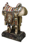 Rustic Southwest Indian Chieftain Roach Skull Cowboy Horse Saddle Figurine