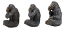 Forest Mythical See Hear Speak No Evil Sasquatch Big Foot Cryptid Apes Figurines