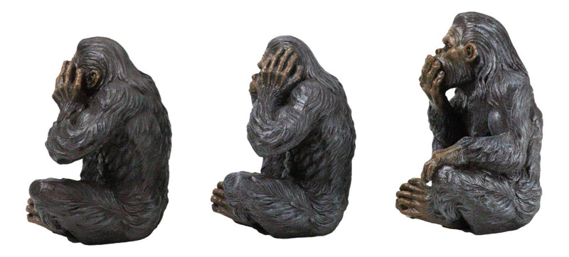 Forest Mythical See Hear Speak No Evil Sasquatch Big Foot Cryptid Apes Figurines