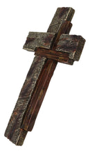 Vintage Western Layered Distressed Wood Grain Pattern Faux Wooden Wall Cross