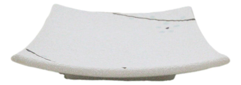 Set Of 6 Yukino Hana Snowflakes Square Appetizer Dessert Salad Ceramic Plates