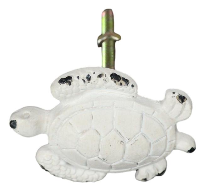 Pack Of 6 Aged White Nautical Marine Sea Turtle Drawer Cabinet Door Pull Knobs