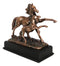 Rustic Western 2 Running Mother And Foal Equine Horses In Bronzed Resin Statue