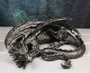 Medieval Fantasy Horned Black Soma Dragon At Repose Collectible Figurine 11"L