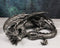Medieval Fantasy Horned Black Soma Dragon At Repose Collectible Figurine 11"L