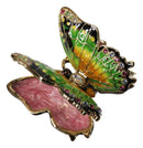Green Monarch Butterfly Pewter Austrian Crystals Bejewelled Trinket Jewelry Box
