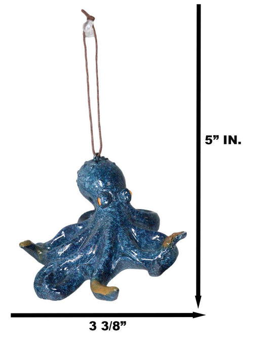 Set Of 6 Blue Giant Sea Octopus Ocean Marine Wall Hanging Decor Tree Ornaments