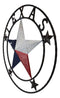 34" Oversized Western Patriotic Lone Star State Texas Metal Wall Circle Sign