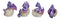 Set Of 4 Purple Spyro Baby Dragon Hatchlings Breaking Out Of Eggs Figurines