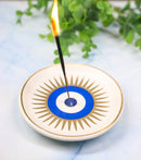 Wicca Metaphysical Blue All Seeing Eye of Providence Round Incense Holder Dish