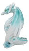 Fantasy Land Of Dragons Crouching Pale White Arctic Snow Winter Dragon Figurine