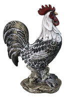 Country Campine Rooster Realistic Farm Rooster Decorative Chicken Sculpture