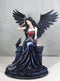 Dark Encounter Gothic Crowned Fairy Queen With Raven Crow On Ledge Figurine
