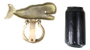 Nautical Marine Brass Metal Golden Sperm Whale Fish Door Knocker Sculpture