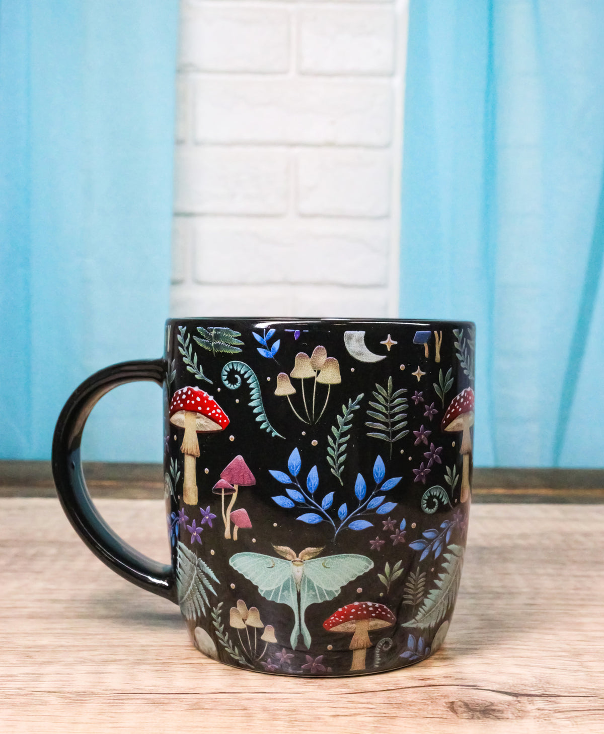 Wicca Magic Dark Forest Mushrooms And Wild Herbs Porcelain Coffee Mug Cup 12oz