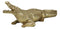 Large 2 Feet Gold Patina Crocodile Baring Jaws and Razor Teeth Garden Statue