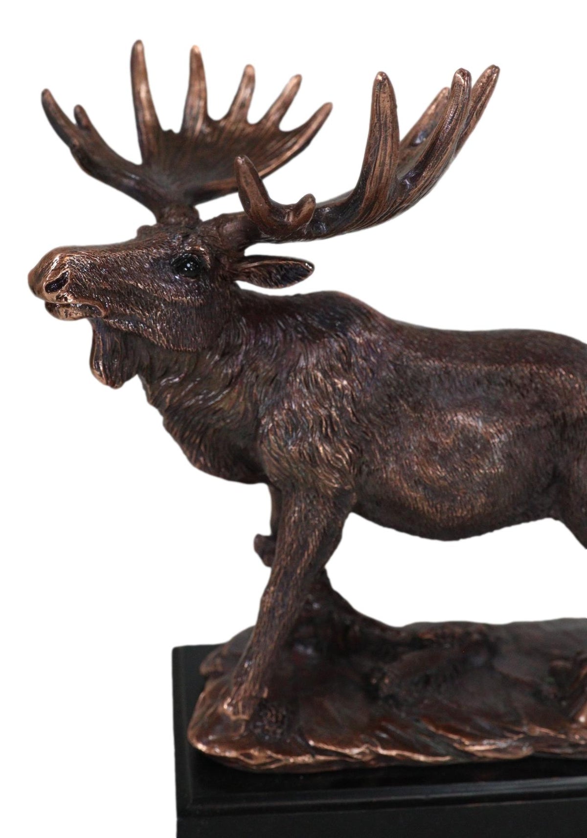 The Emperor Wild Elk Bull Moose Statue Bronze Electroplated Figurine With Base - Ebros Gift