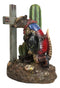 Rustic Western Armadillo Cowboy by Saguaro Cactus Praying By The Cross Figurine
