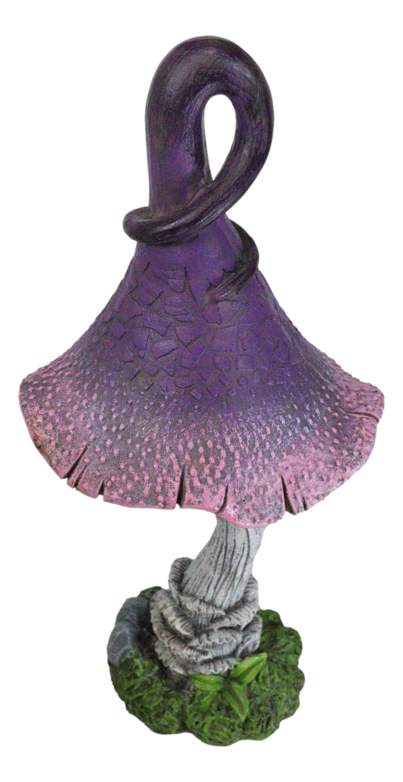 Enchanted Fairy Garden Giant Purple Crooked Toadstool Mushroom Figurine 12"H