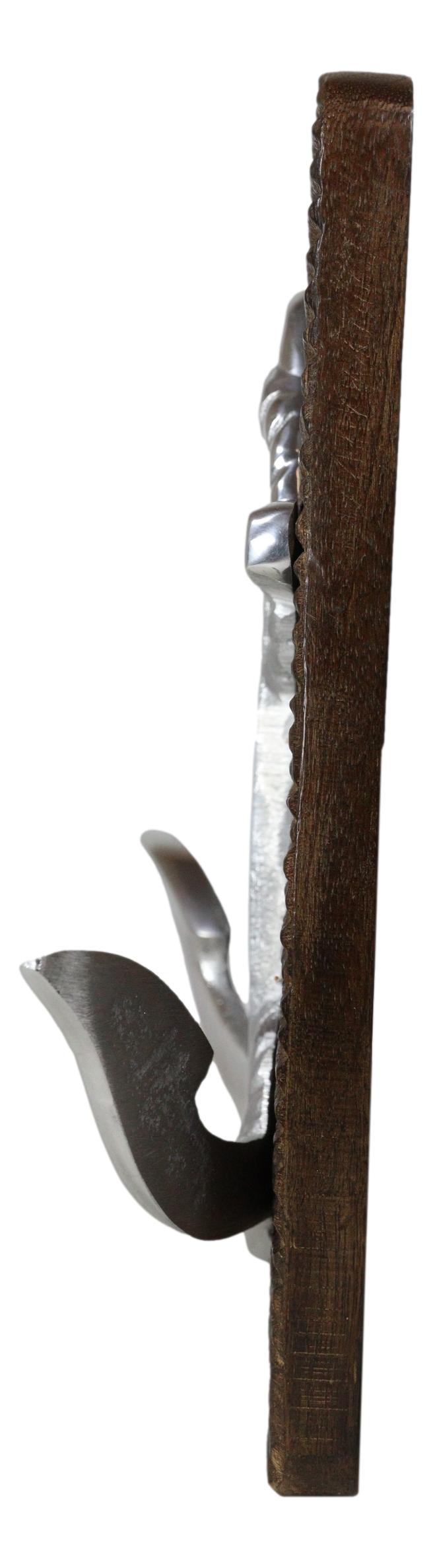 Aluminum Sailor Marine Sea Ship Anchor On Board 2 Pegs Double Wall Hook Plaque