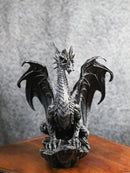 Draconis Watcher Guardian Stone Gargoyle Dragon On Rock Decorative Figurine 8"H