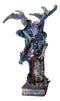 Spell Caster Metallic Ocean Dragon Perching On Necromancy Skull Books Figurine