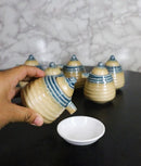 Set Of 6 Ao Nagashi Brown Tenmoku Porcelain Soy Sauce Shoyu Flask Dispensers