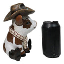 Western Brown Spotted Texas Longhorn Cow With Cowboy Hat And Boots Figurine