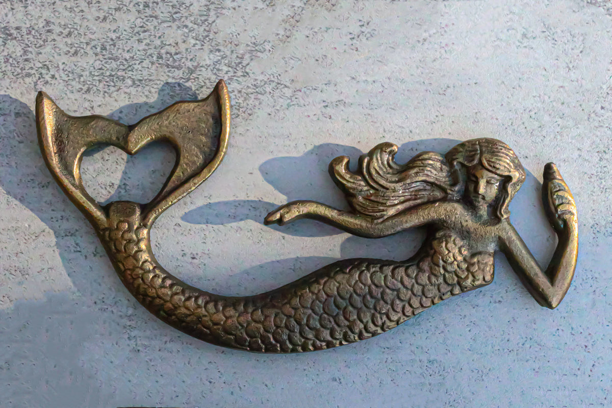 Rustic Cast Iron Metal Sea Coastal Siren Mermaid Hand Beer Bottle Cap Opener