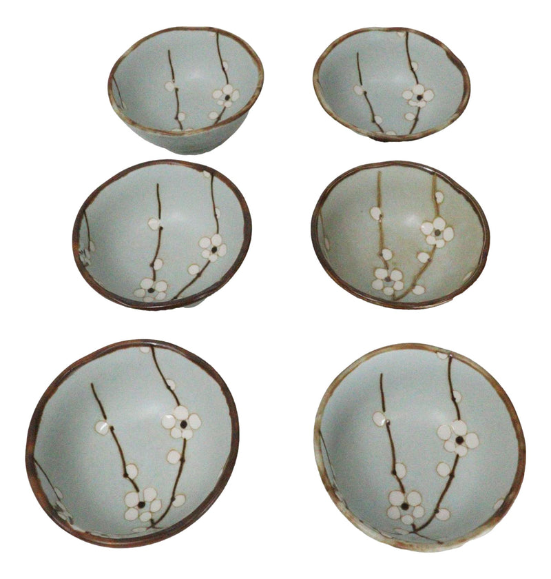 Pack Of 6 Japanese Sakura Cherry Blossoms Condiments Dipping Bowls or Sauce Dish