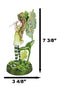 Green Shamrock Lucky Clovers Spring Garden Fairy With Striped Leggings Figurine