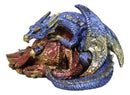 Metallic Iridescent Red and Blue Dragon Family Sleeping Peacefully Figurine