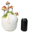 Large Day Of The Dead Toadstool Mushrooms And Moss Fungi Skull Figurine 11.5"H
