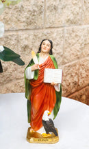 Christian Apostle Of Jesus Saint John Evangelist with Eagle Figurine 8"H