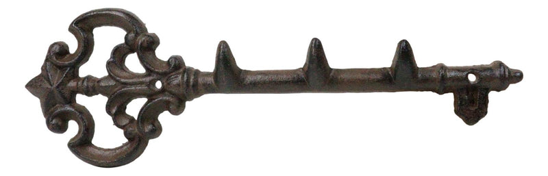 Rustic Cast Iron Dragon Claws Dungeon Key Triple Peg Wall Hook Sculpture 12"