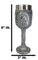 Medieval Templar Crusader Knight Suit of Armor On Guard Wine Goblet Chalice