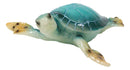 Ocean Colorful LED Lighted Shell Green Giant Sea Turtle Swimming Figurine 10.5"L