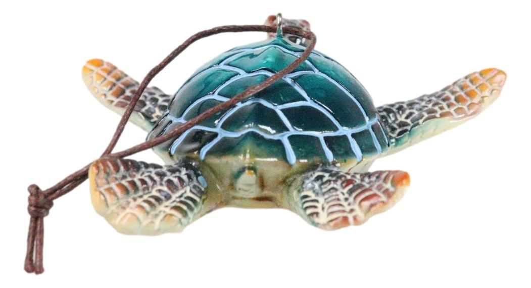 Set Of 4 Nautical Blue Sea Turtles Ocean Marine Wall Hanger Decor Tree Ornaments
